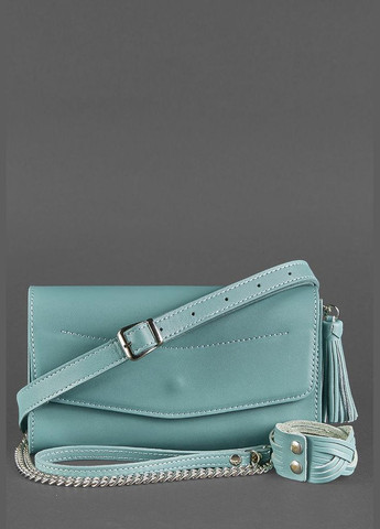 Кожаная женская сумка Элис бирюзовая (A-026269) BlankNote клатч (327874277)