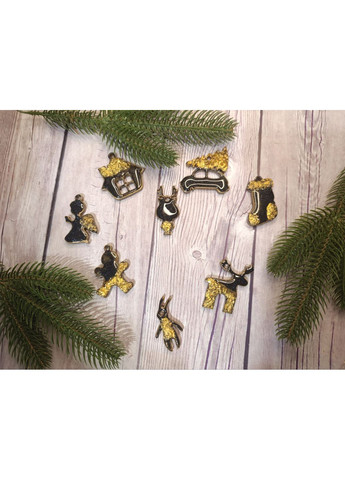 Новорічна іграшка з епоксидної смоли ручної роботи Набір міні іграшок з 8 Hand Made (365722474)