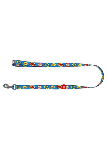 Повідець для собак нейлоновий Nylon, малюнок "ВАУ", регульований, Ш 20 мм, Дов 152-183 см WAUDOG (322642574)