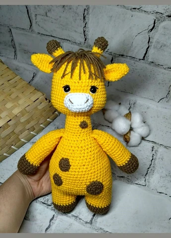 Мягкая игрушка ручной работы вязаная амигуруми Hand Made Жираф Гоша 25 см Желтый No Brand (347250855)