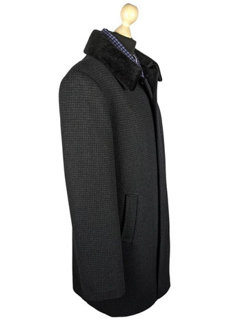 Чорне демісезонне Пальто чоловіче 05.22 міжсезонне зимове col.6 Borenia