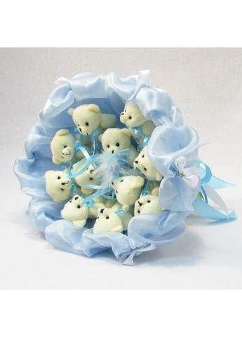 Букет из мягких игрушек 11 мишек небесно-голубой для девочек подарок на день рождения мягкие медвежата Igratoria (368759016)