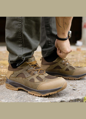 Мужские Тактические Демисезонные Кроссовки. 40-46р Койот. Гидрофобная натуральная кожа! STDM-1039 No Brand (301137857)