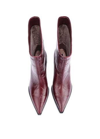 Осенние женские ботинки 883h-0820-n536 бордовый кожа MIRATON