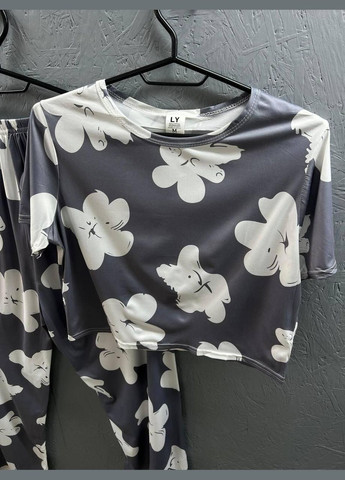 Комбінована всесезон піжама жіноча з принтом (п4к-aur-pizham-003-03) No Brand