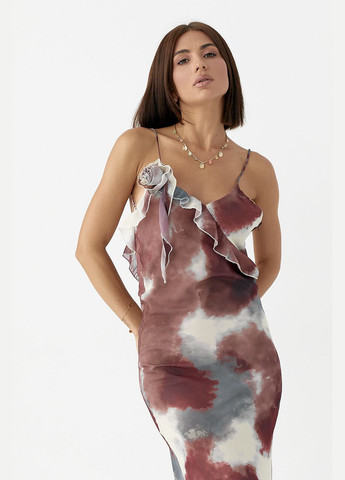 Летний женский шифоновый сарафан с цветком Lurex