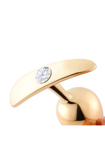 Анальная пробка с камешком, золотистая, M Roomfun (352503280)