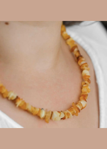 Намисто натуральний необроблений камінь лікувальний Бурштин на замку вкрутці 9-2мм+- L-50см(+-) No Brand Чокер (301279095)