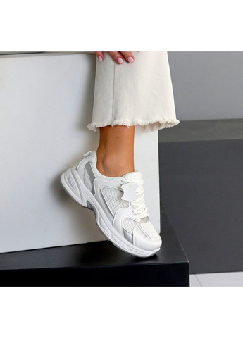 Жіночі кросівки шкіряні з сіткою білі весна літо спортивні Stilli Кросівки білі літо (349821253)