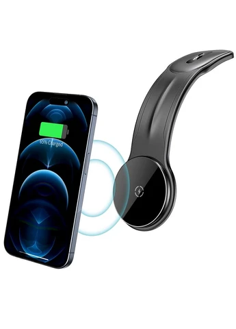 Автотримач для телефона з БЗП Velcro in-car wireless charging holder Black (6974316282907) Acefast D21 (377887378)