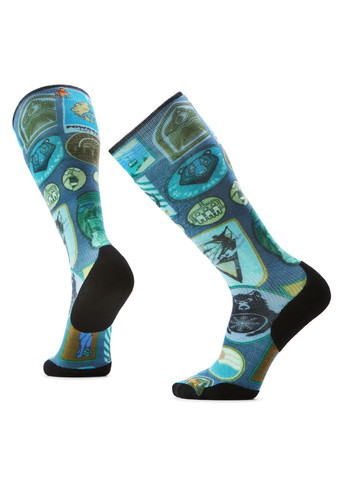 Мужские носки Ski Targeted Cushion Explorer Print OTC Синий-Голубой Smartwool (372128327)