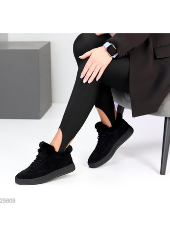 Зимние замшевые кроссовки Helen чёрные зима (363866889)