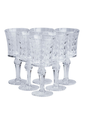 Набор бокалов для вина из толстого стекла под хрусталь 6 штук по 150 мл TS Kitchen HP4159 No Brand (340820648)