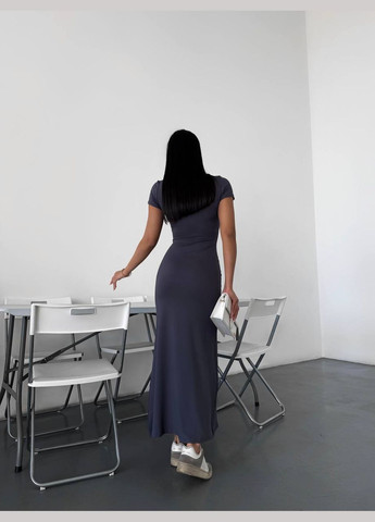 Графітова кежуал сукня N.Family однотонна