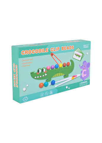 Деревянная развивающая игрушка-сортер с бусинами, пинцетом и обучающими карточками 23,7×13,3×3,5 см - No Brand C9423 (371928491)