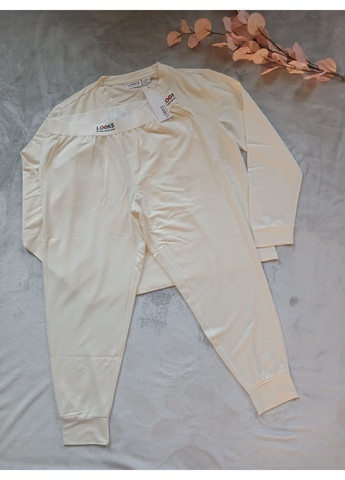 Молочная пижама лонгслив + брюки Looks