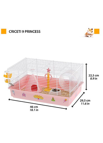 Клетка для грызунов Criceti 9 Princess 46 х 29.5 х 23 см розовая 57009062 Ferplast (266274412)