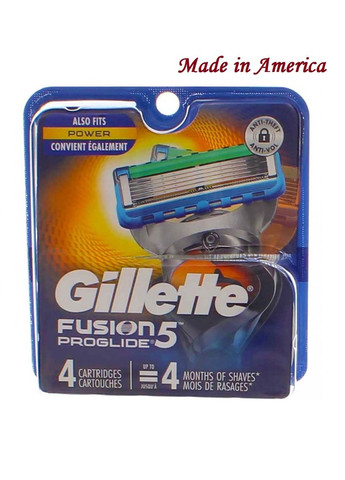 Змінні картриджі Fusion Proglide Power 4 шт Made in America Gillette (278773602)