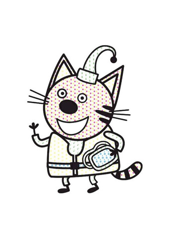 Водяне забарвлення Три Коти. Море 1370011 Кольоровий Буль Ranok Creative (373407448)