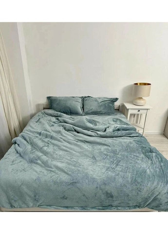 Постельное белье плюшевое полуторное Home 20840 160х215 см бирюзовое DUSHKA (327791614)