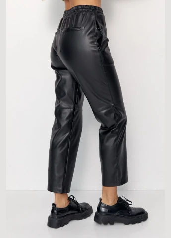 Женские укороченные брюки из экокожи Lurex (312383315)