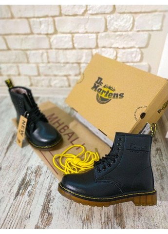 Черевики жіночі та чоловічі Dr.Martens 1460 Black Доктор Мартінс (Хутро) No Brand (366072176)