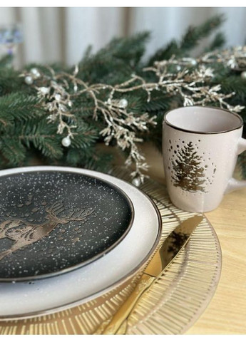 Тарілка десертна кераміка Олень чорна 20см Home Decor (367164908)
