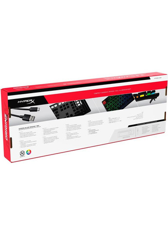 Клавиатура Alloy Origins Aqua RGB PBT ENG/UKR Black (639N5AA) HyperX (336952939)