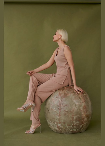 Жіночий подовжений топ з трикотажу в рубчик (1785) Triko Bakh (334710749)