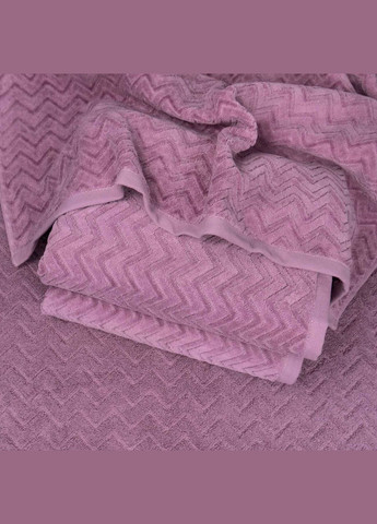 GM Textile набір махрових рушників жакардових з велюром 3шт 40x70см, 50x90см, 70x140см 550г/м2 (фіолетовий) фіолетовий виробництво -