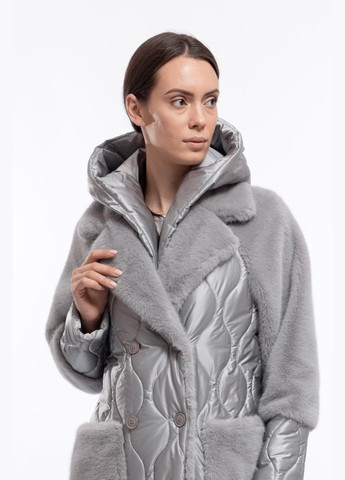 Светло-серое зимнее Пальто Светло-серый Зима Повседневный Alberto Bini