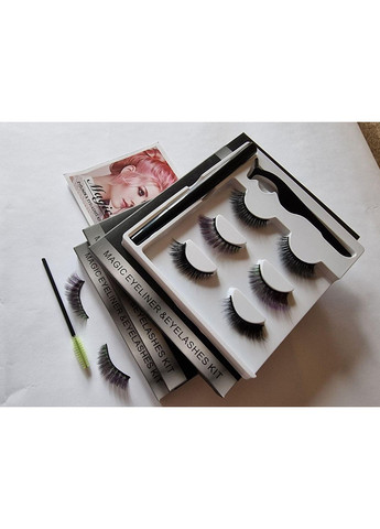 Наращивание многоразовые ресницы 3 пары Лисички + Маркер подводка для надевания Прозрачная Magnetic Lashes (366668450)