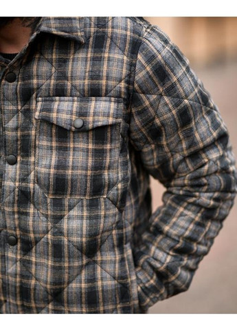 Сіра демісезонна чоловіча демісезонна куртка в клітинку сіра No Brand