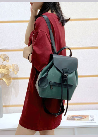 Жіночий шкіряний рюкзак сумка / модний міський рюкзак з натуральної шкіри 9420 Зелений 72134 OnePro (293154158)