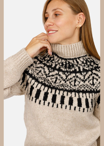 Бежевый зимний женский свитер цвет бежевый цб-00262325 No Brand