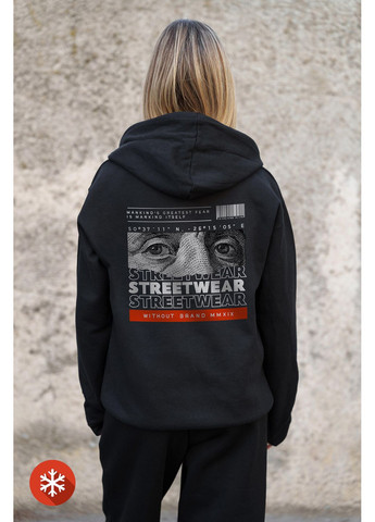 Жіноче Утеплене Зіп Худі На Флісі Зіпер З Принтом Streetwear Kane Black Without (372520000)