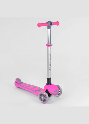 Детский самокат 57795. Складной алюминиевый руль, PU колеса с подсветкой. Розовый Best Scooter (280905456)