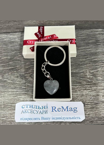 Підвіска з натуральним каменем Лабрадор "провидецький" - кулон у формі серця на брелоку в подарунковій коробочці АТМ (331291930)
