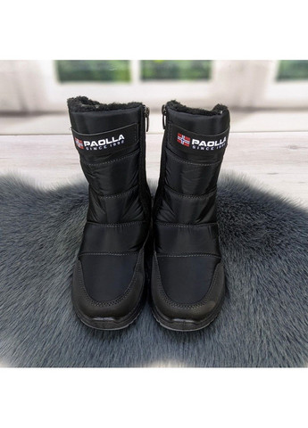 Черные сапоги дутики женские зимние Paolla на молнии