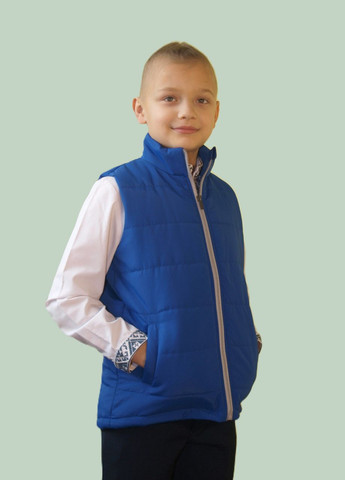 Жилетка детская весна/осень без капюшона 122 размер с карманами Синий цвет Handmade (324252641)