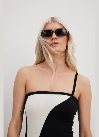 Чорна сукня максі демісезон,чорний-білий, NA-KD