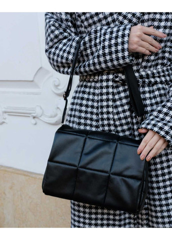 Сумка жіноча Каміла чорна екошкіра м'яка молодіжна з магнітом 2 відділення для повсякденного використання ProDobro (367264928)