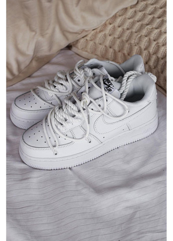 Білі Осінні кросівки чоловічі nike air force 1 custom white найк аір форс 1 преміум No Brand