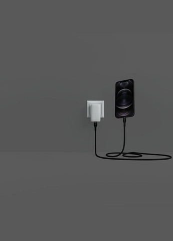 Кабель USB-С - Lightning, BRAIDED SILICONE, 1m, black Belkin (331605253)