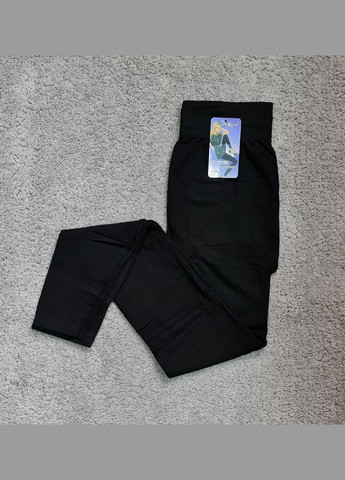 Черные демисезонные лосины женские однотонные черные Kenalin