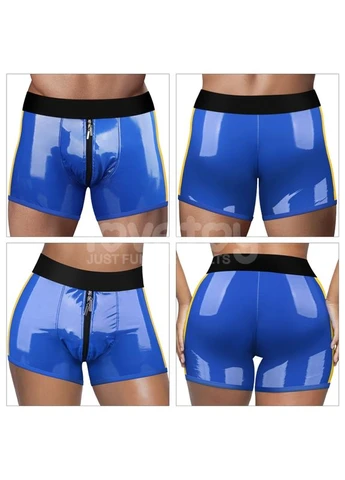 Синие мужские шортики Chic Strap-On Shorts Lovetoy (381045441)
