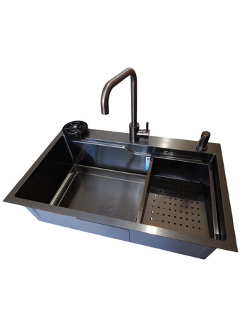 Комплект кухонної мийки HM 7546 NANO BLACK Kraft (369720152)