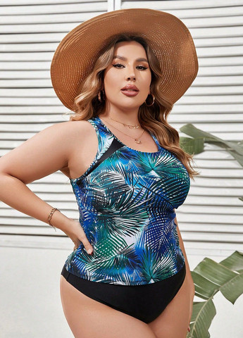 Черный летний купальник tankini liam (майка+плавки) plus size 2xl черный (6941) раздельный FS