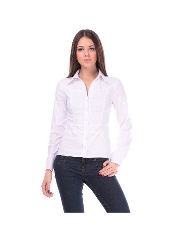 Белая рубашка с кокеткой из хлопка P78 2 Льва (342414994)