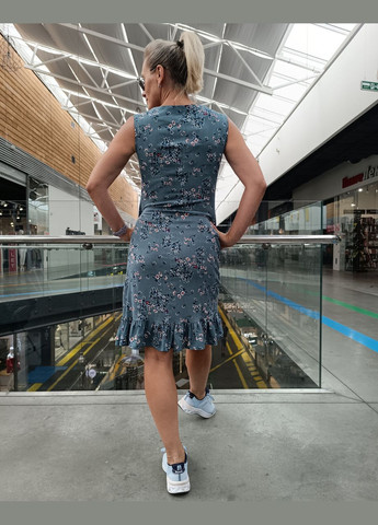 Зелена кежуал сукня-сарафан стретч-льон 2 Льва